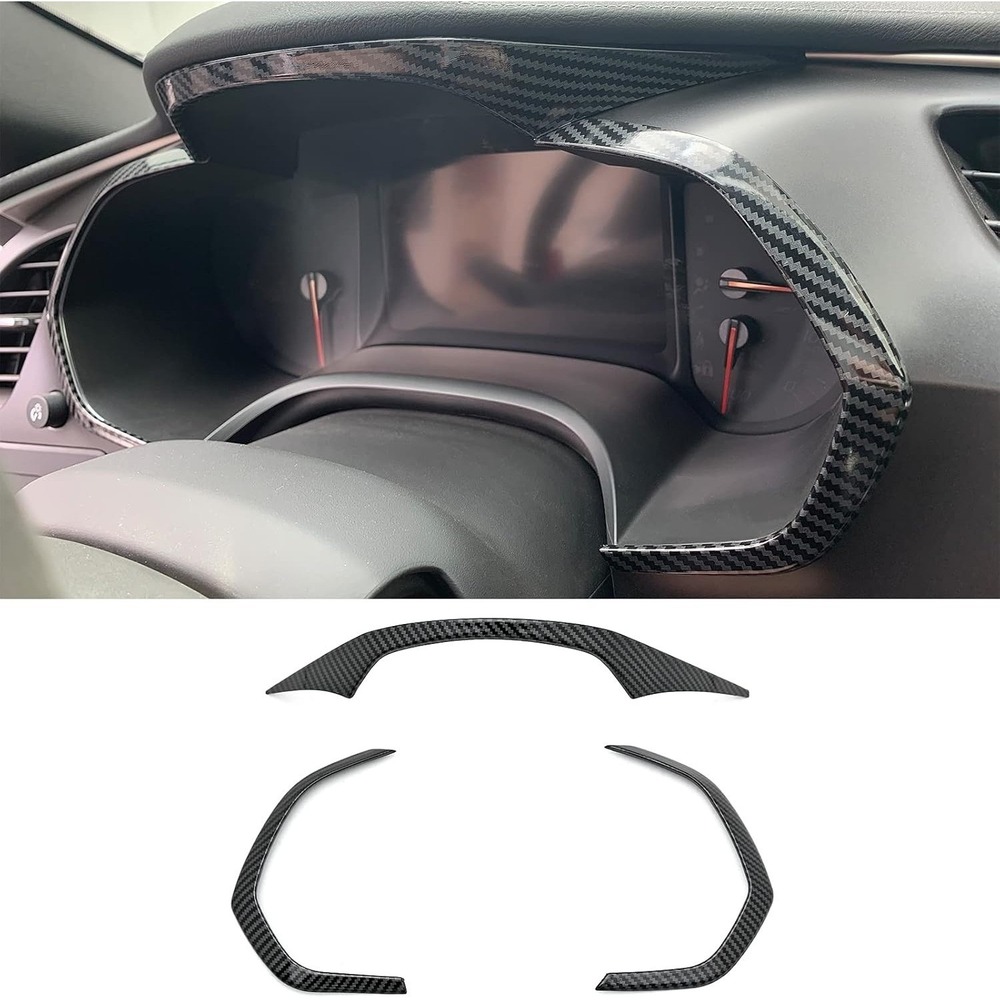 NEW Carbon Fiber Style Dash Instrument 3PC Trim Bezel for 2014-2019 Corvette C7